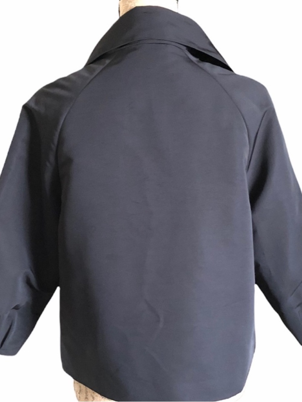 Rafaella Black Jacket Oversized Collar 3/4 Sleeves Side Pockets Small - Picture 6 of 15